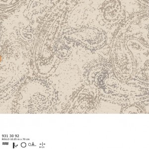 Papel pintado cachemir en tonos tierra de la colección Samarcande de Casamance