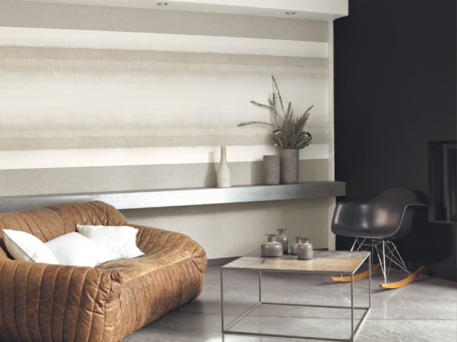 Rayas difuminadas horizontales en la colección Atelier de Casadeco