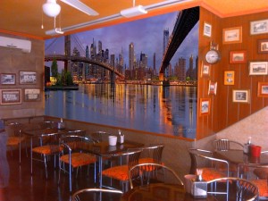 Montaje de Fotomural a medida imagen personalizada para Bar