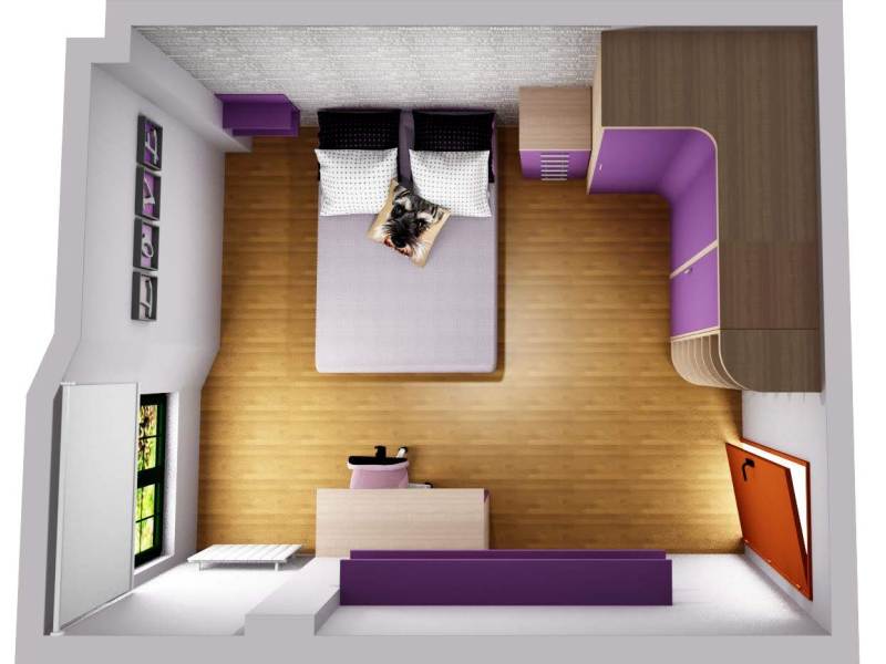 Vista aérea proyecto dormitorio juvenil SERRANOS Studio